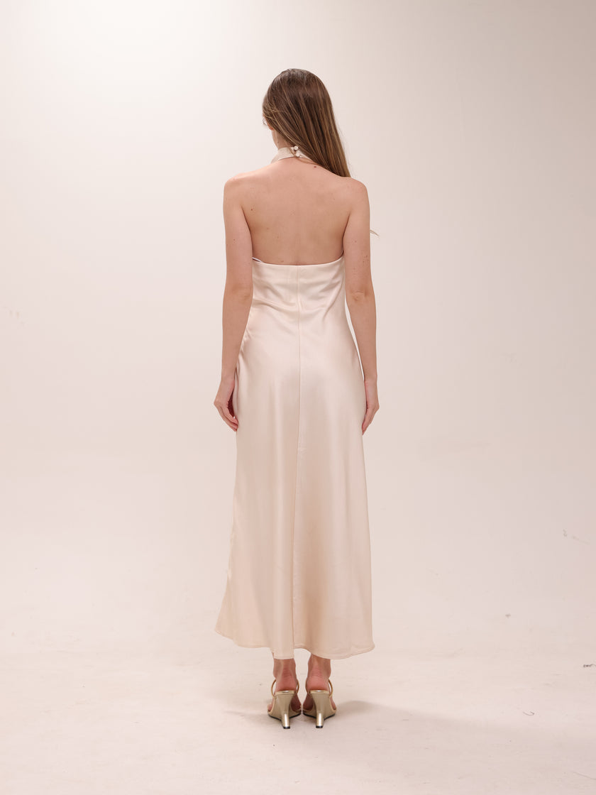 Silk Flow Halter Dress
