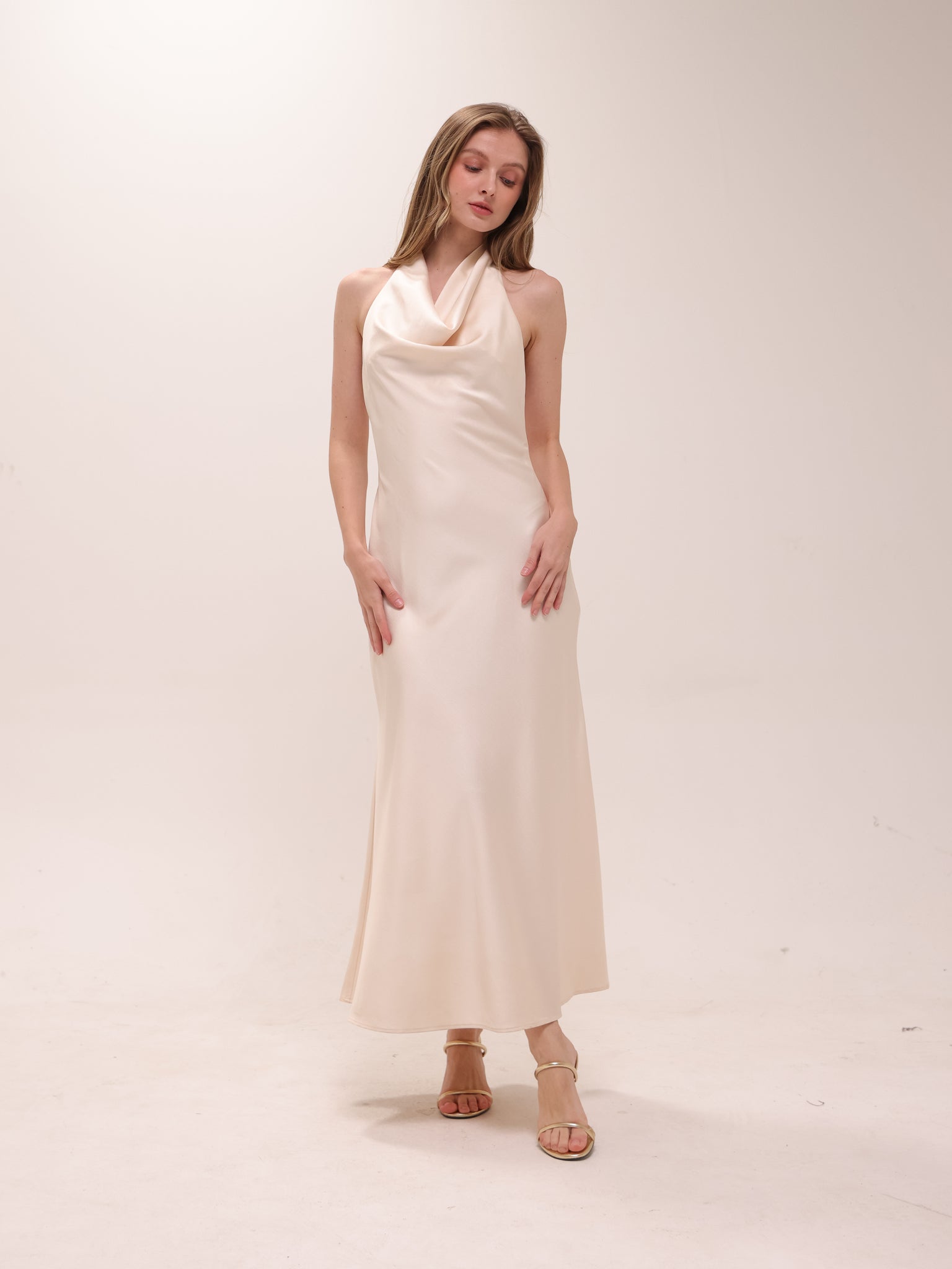 Silk Flow Halter Dress