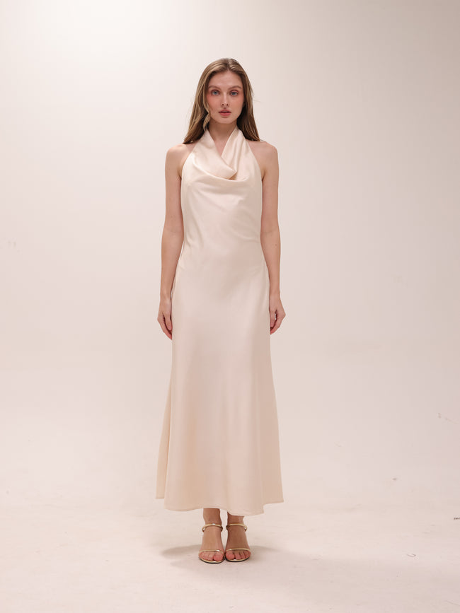 Silk Flow Halter Dress