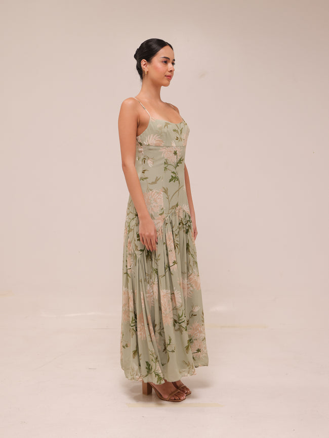 Catana Floral Georgette Maxi Dress
