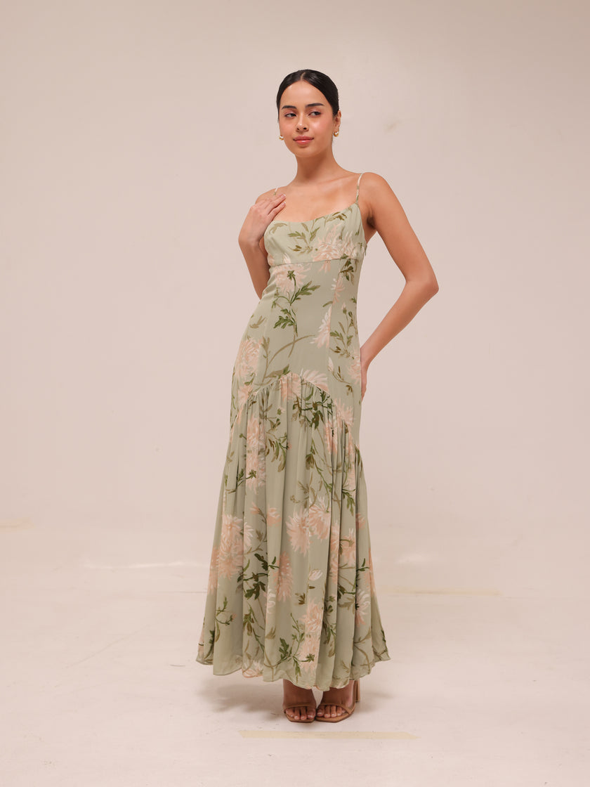 Catana Floral Georgette Maxi Dress