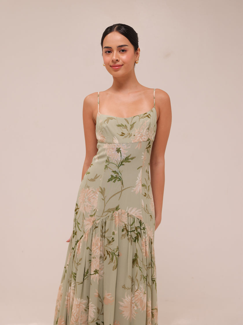 Catana Floral Georgette Maxi Dress