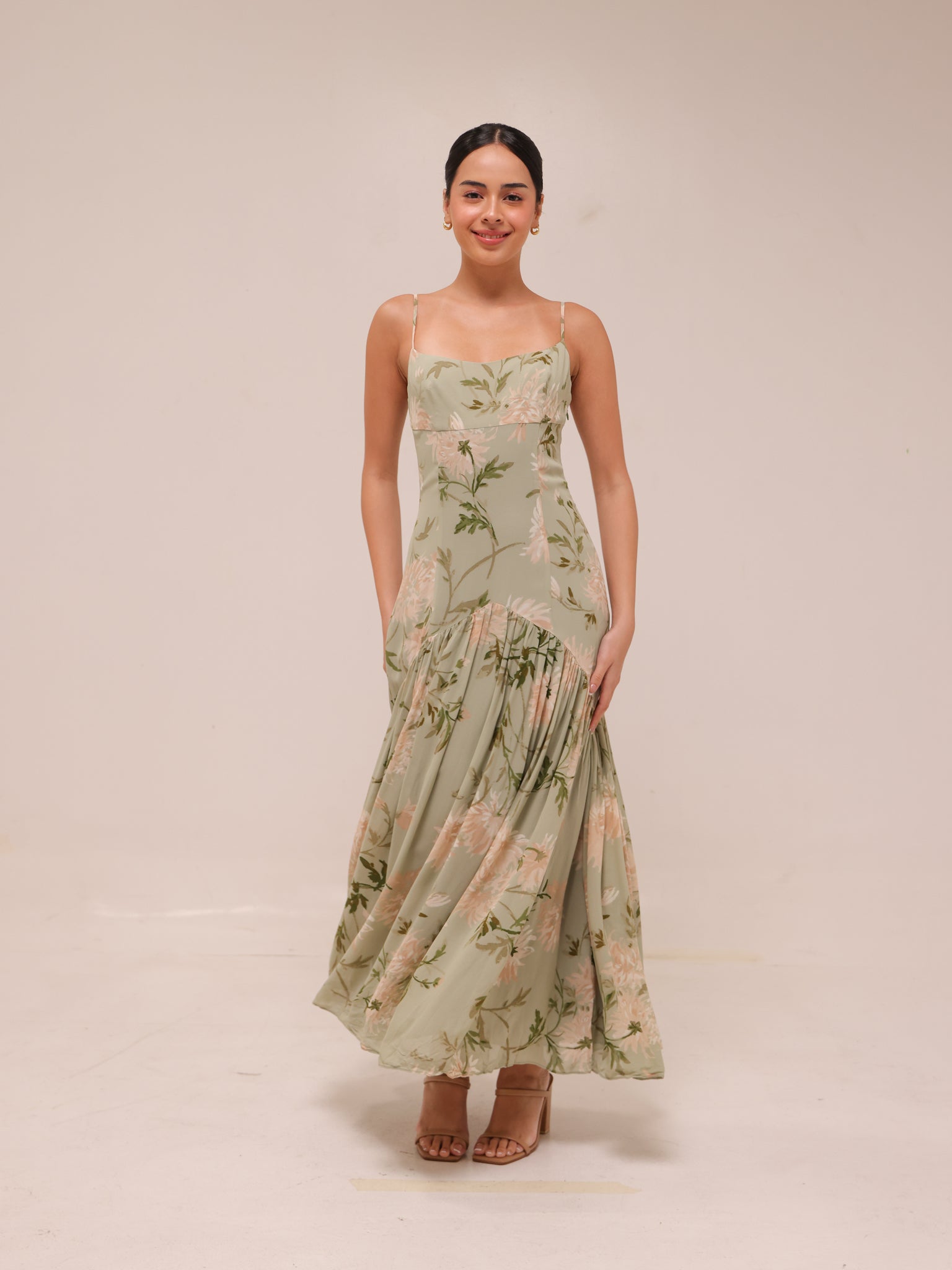 Catana Floral Georgette Maxi Dress