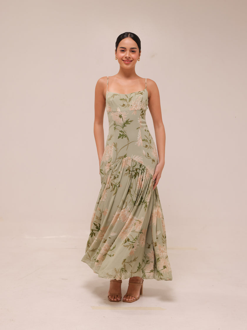 Catana Floral Georgette Maxi Dress