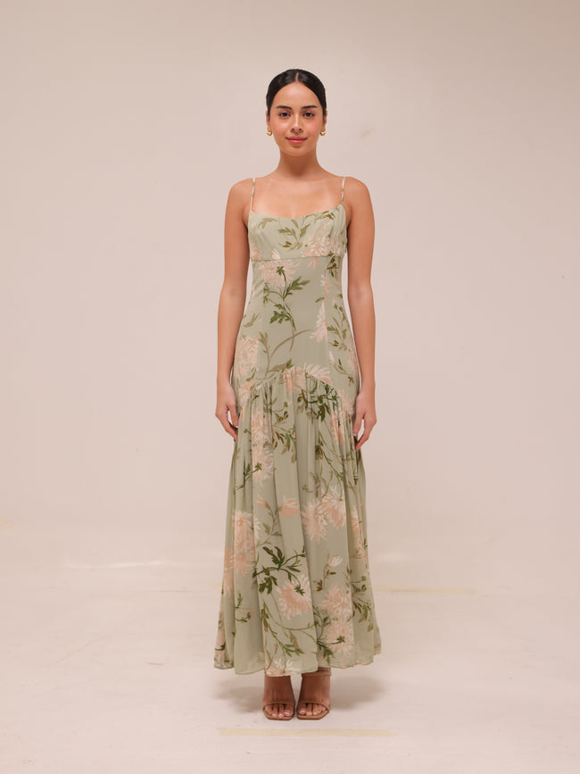 Catana Floral Georgette Maxi Dress