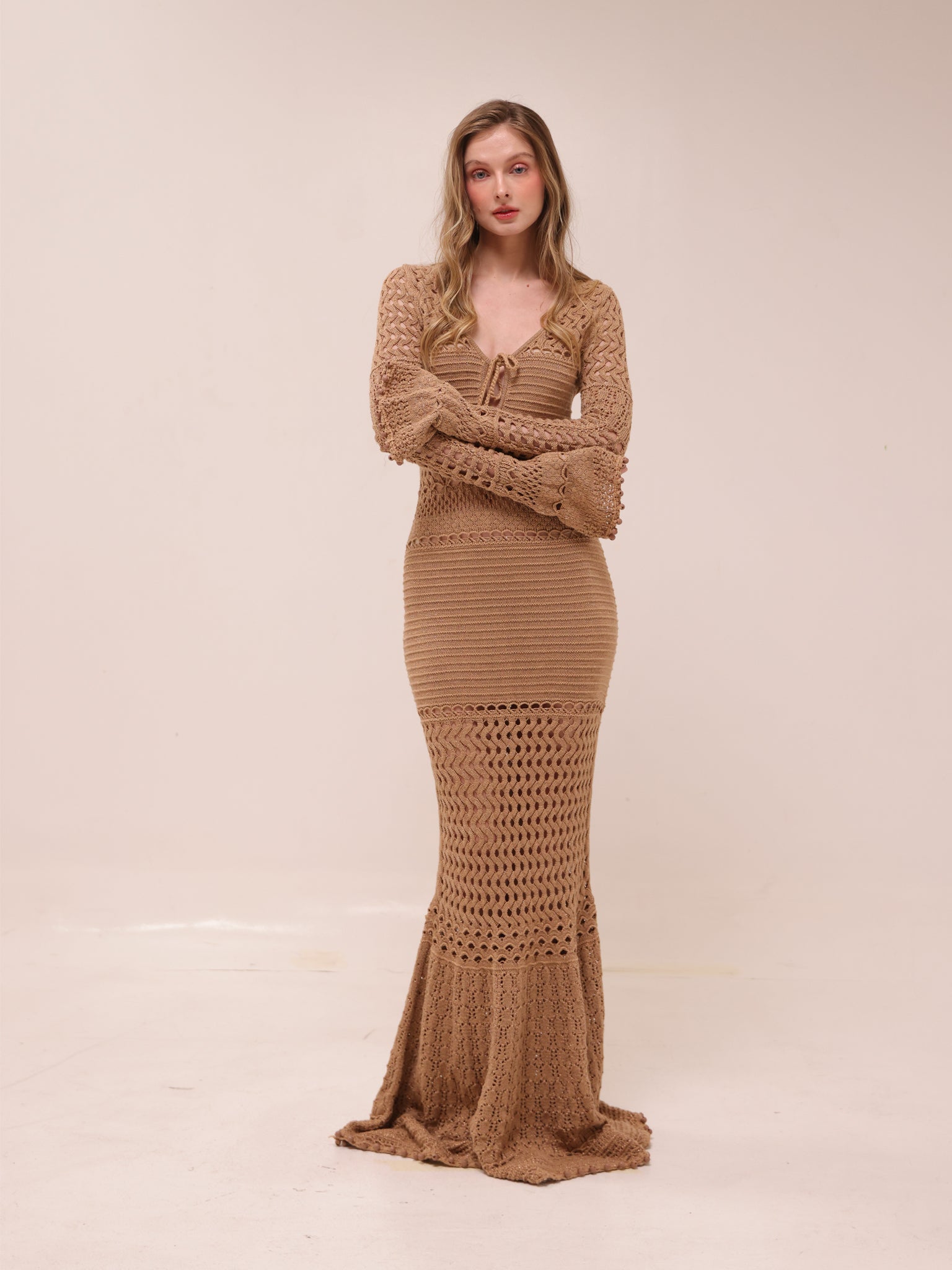 Sereno Knit Crochet Dress