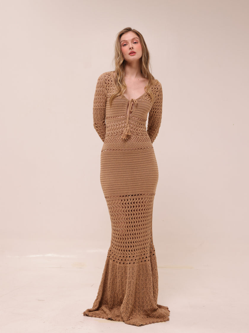 Sereno Knit Crochet Dress