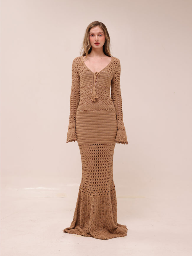 Sereno Knit Crochet Dress