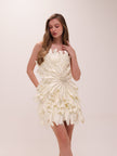 Ivory Petal Bloom Mini Dress