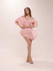 Blush Sculpted Pleated Mini Dress