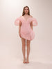 Blush Sculpted Pleated Mini Dress