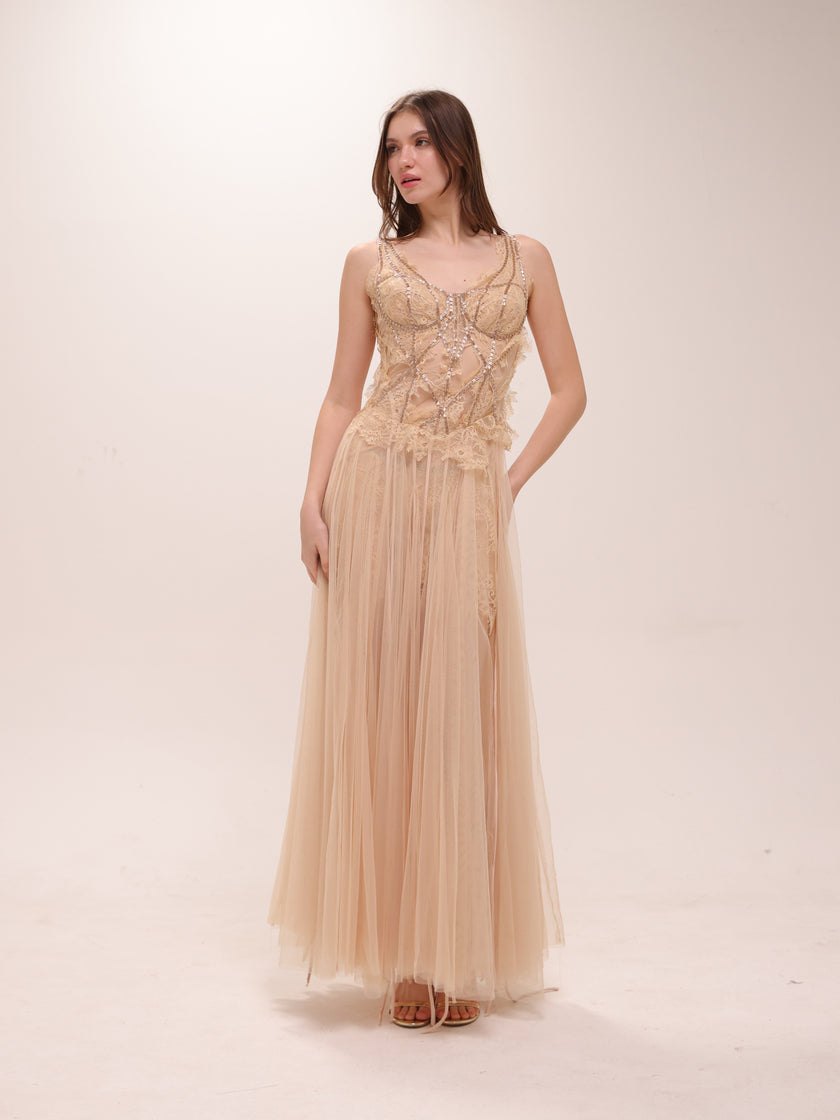 Celeste Embellished Tulle Gown