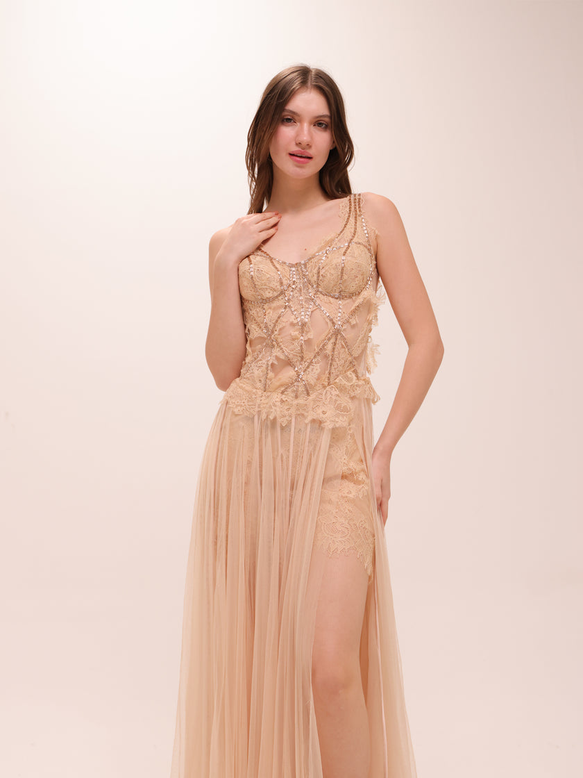 Celeste Embellished Tulle Gown