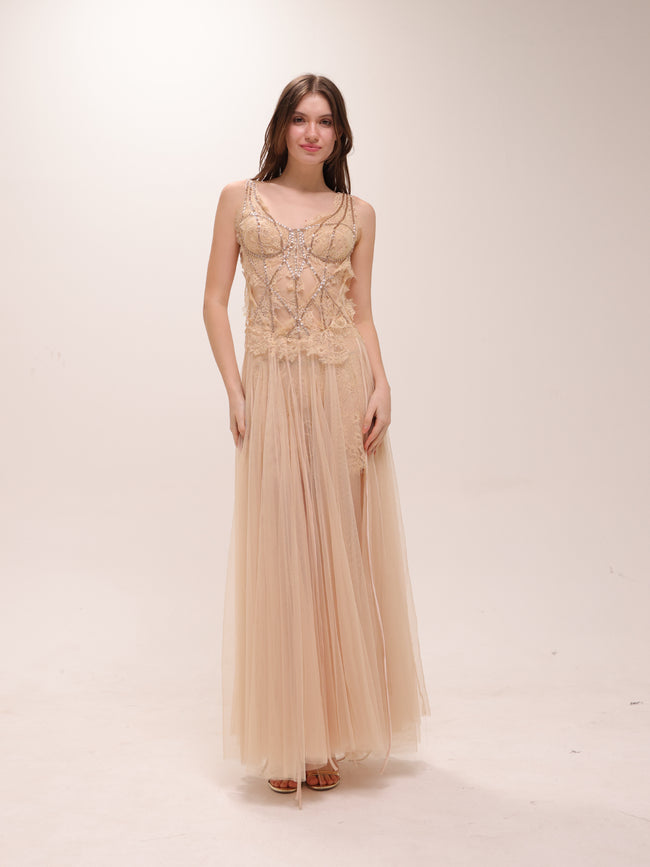 Celeste Embellished Tulle Gown