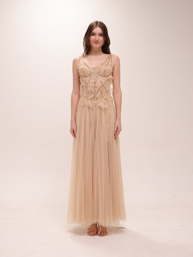 Celeste Embellished Tulle Gown