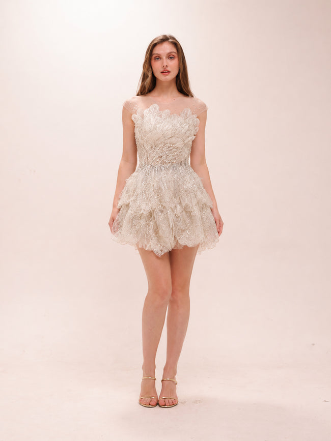 Crystal Petal Mini Dress