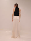 Two-Tone Crepe Sleeveless Dress