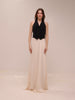 Two-Tone Crepe Sleeveless Dress