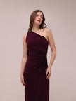 Bordeaux One-Shoulder Gown