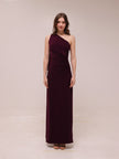 Bordeaux One-Shoulder Gown