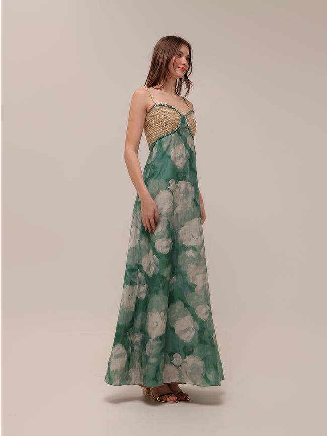 Verdant Weave Maxi Dress