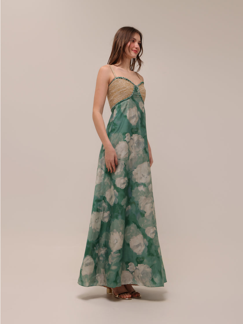 Verdant Weave Maxi Dress
