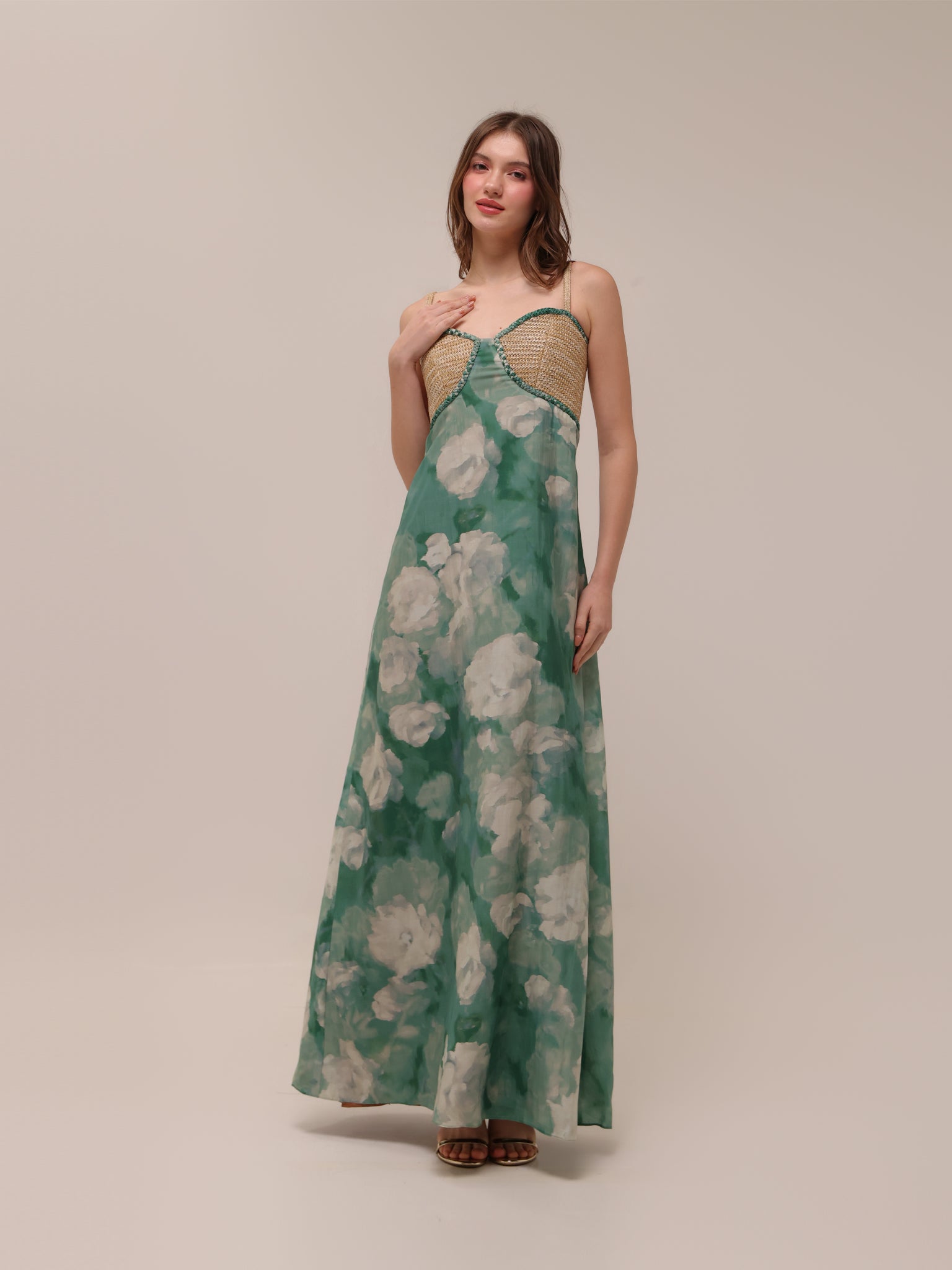 Verdant Weave Maxi Dress