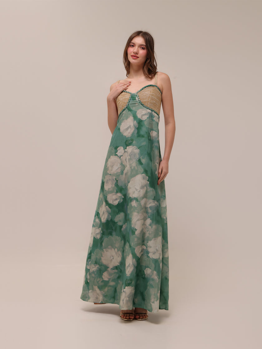 Verdant Weave Maxi Dress
