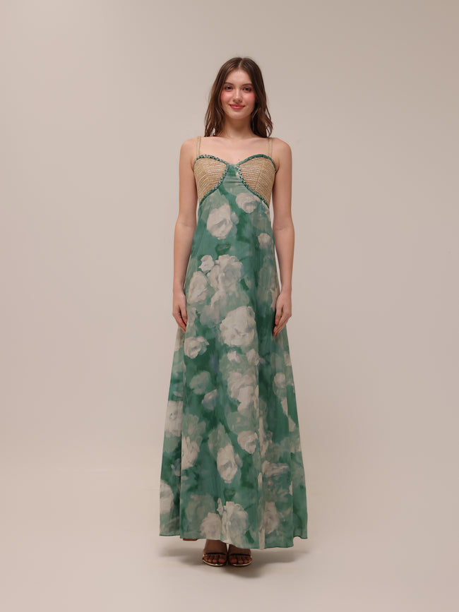 Verdant Weave Maxi Dress