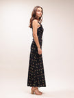 The Ivy in Posy Black Floral Ruffle Dress