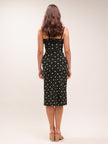 Iris Black Yellow Floral Midi Dress