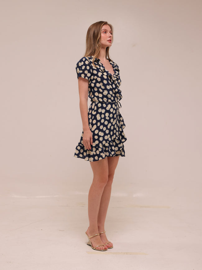 Valentina Daisy Short Sleeve Wrap Dress
