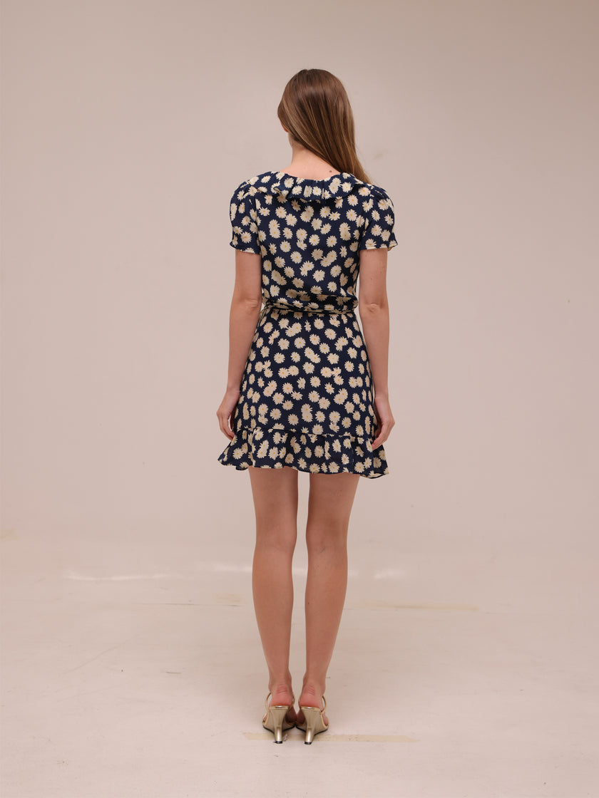 Valentina Daisy Short Sleeve Wrap Dress