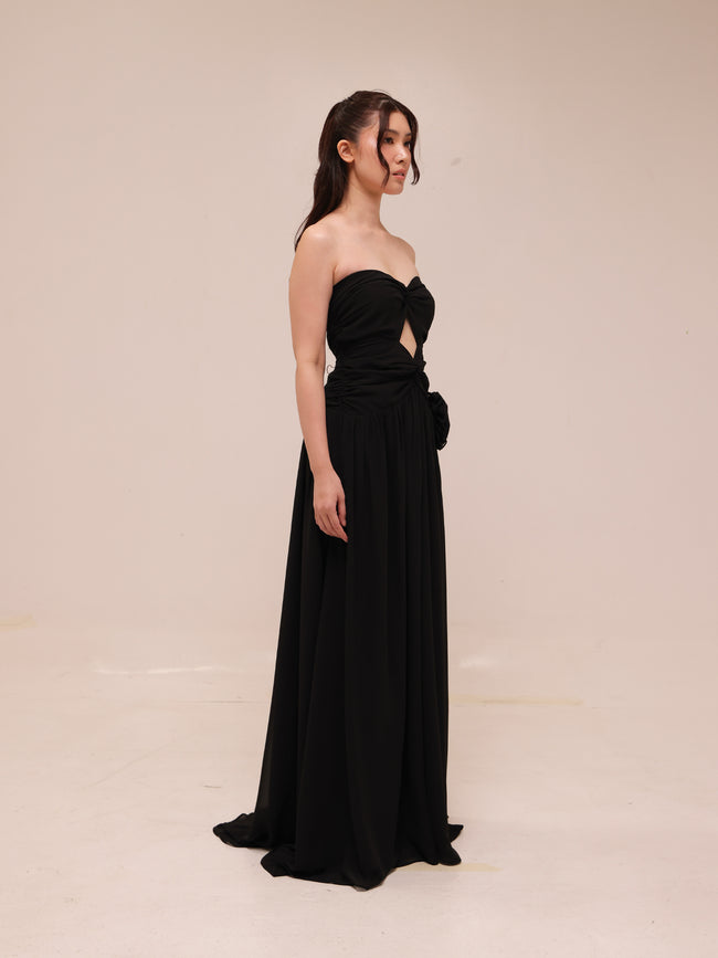 The Rosette Gown Black