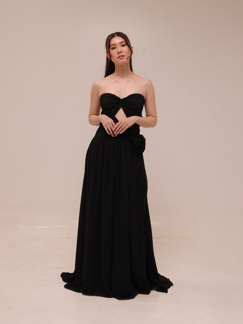 The Rosette Gown Black