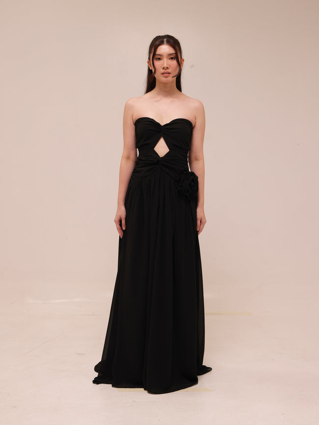 The Rosette Gown Black
