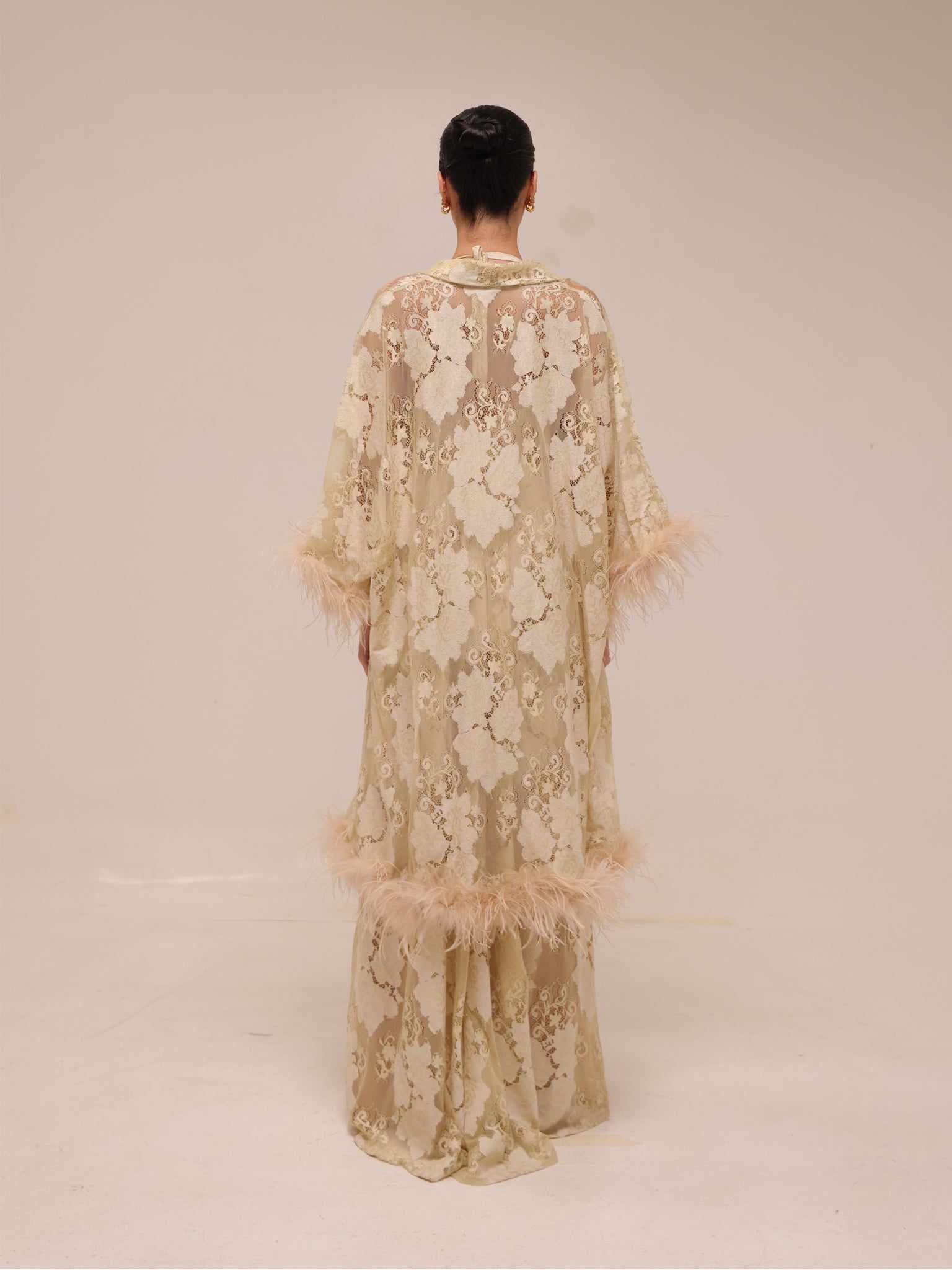 Champagne Lace Robe Gown