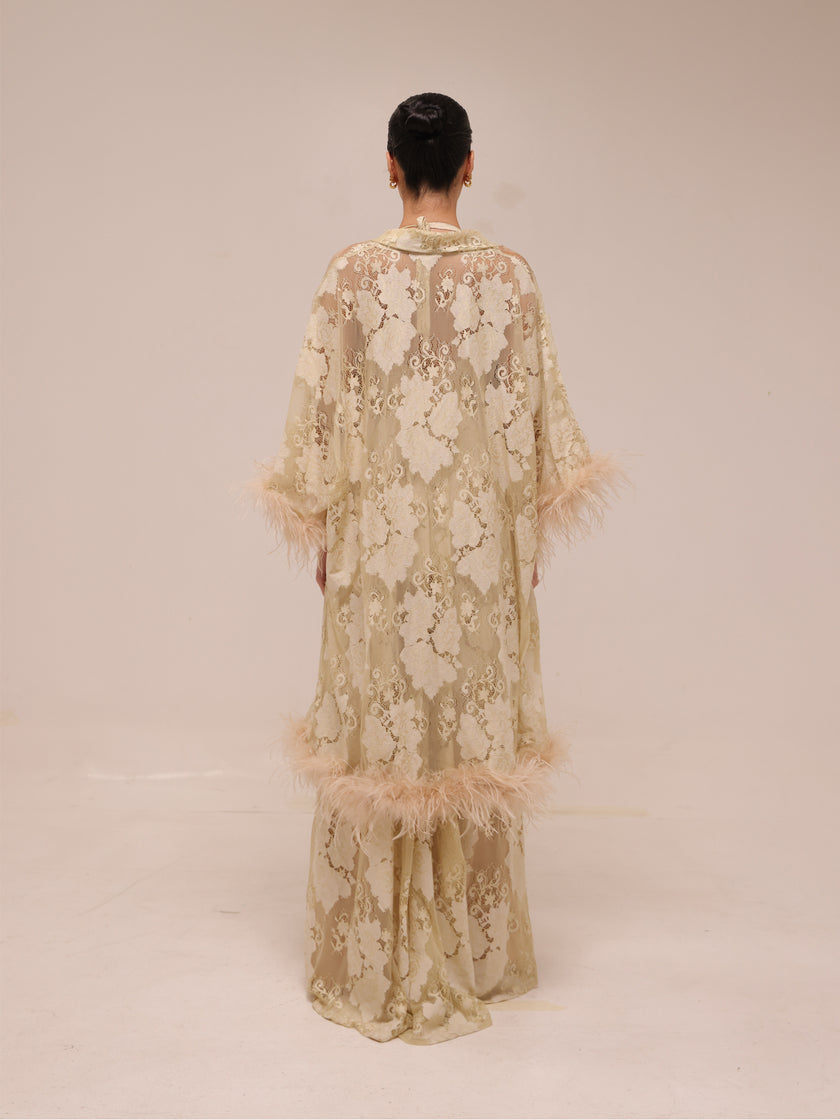 Champagne Lace Robe Gown