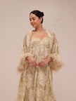 Champagne Lace Robe Gown