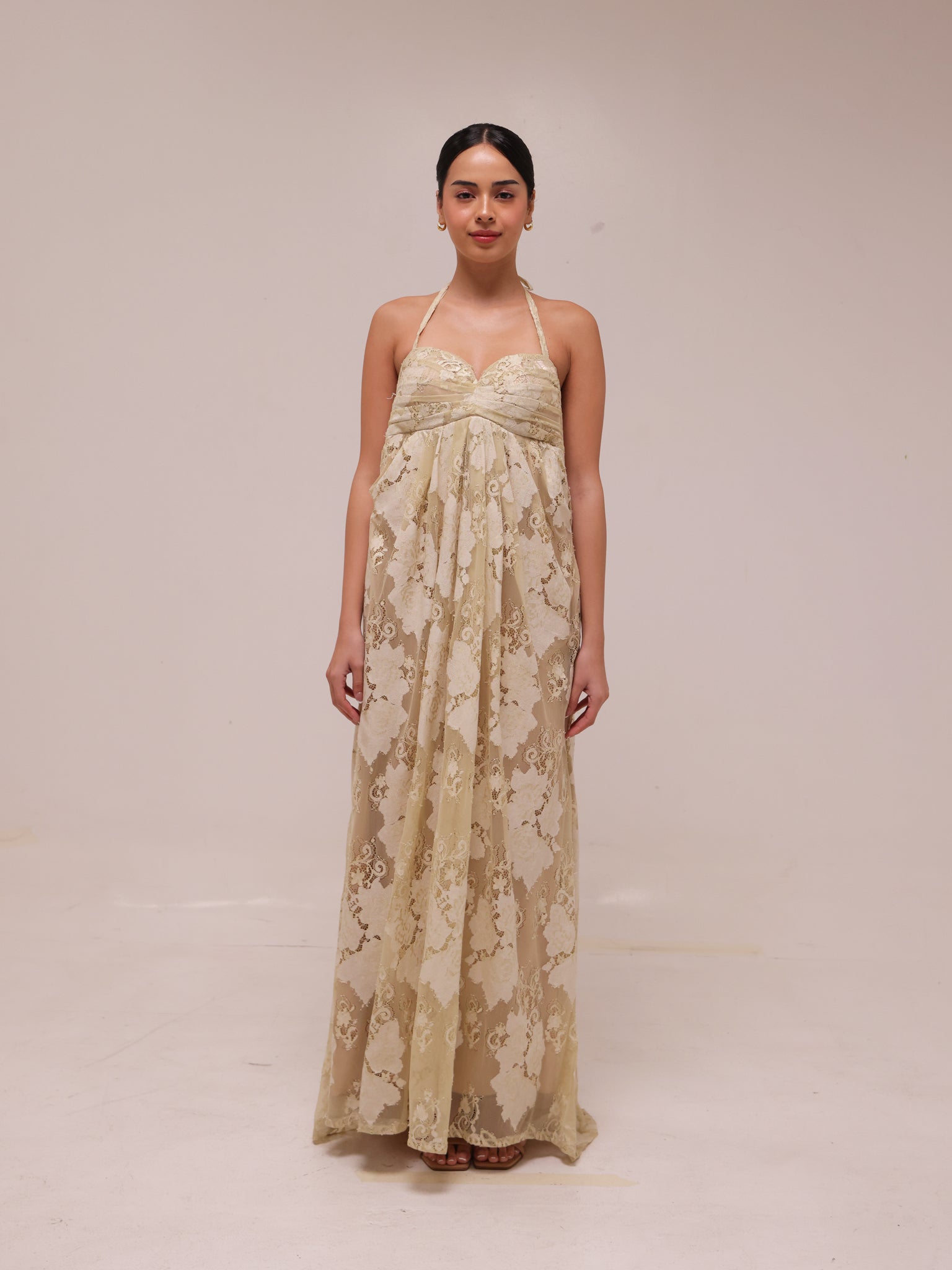 Champagne Lace Robe Gown