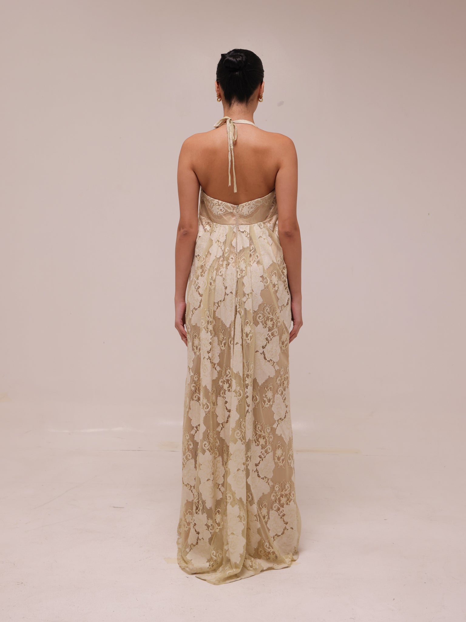Champagne Lace Robe Gown