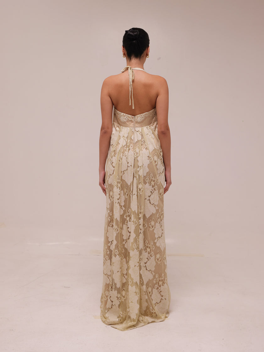 Champagne Lace Robe Gown