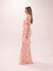 Oleksandra Ruffle Gown in Blush