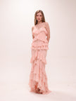 Oleksandra Ruffle Gown in Blush