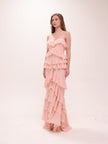 Oleksandra Ruffle Gown in Blush