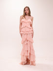 Oleksandra Ruffle Gown in Blush