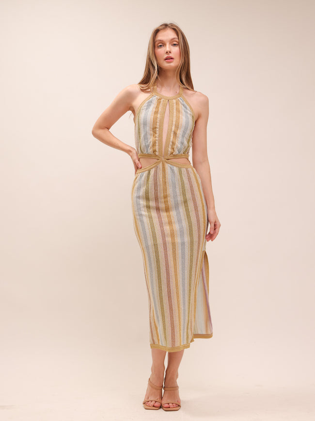 Luella Keyhole Front Midi Dress