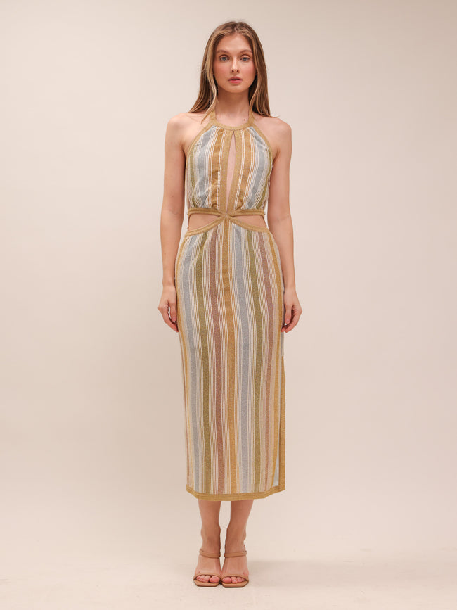 Luella Keyhole Front Midi Dress
