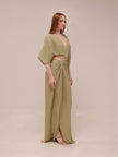 Stevie Cross-Over Midi Dress - Gold