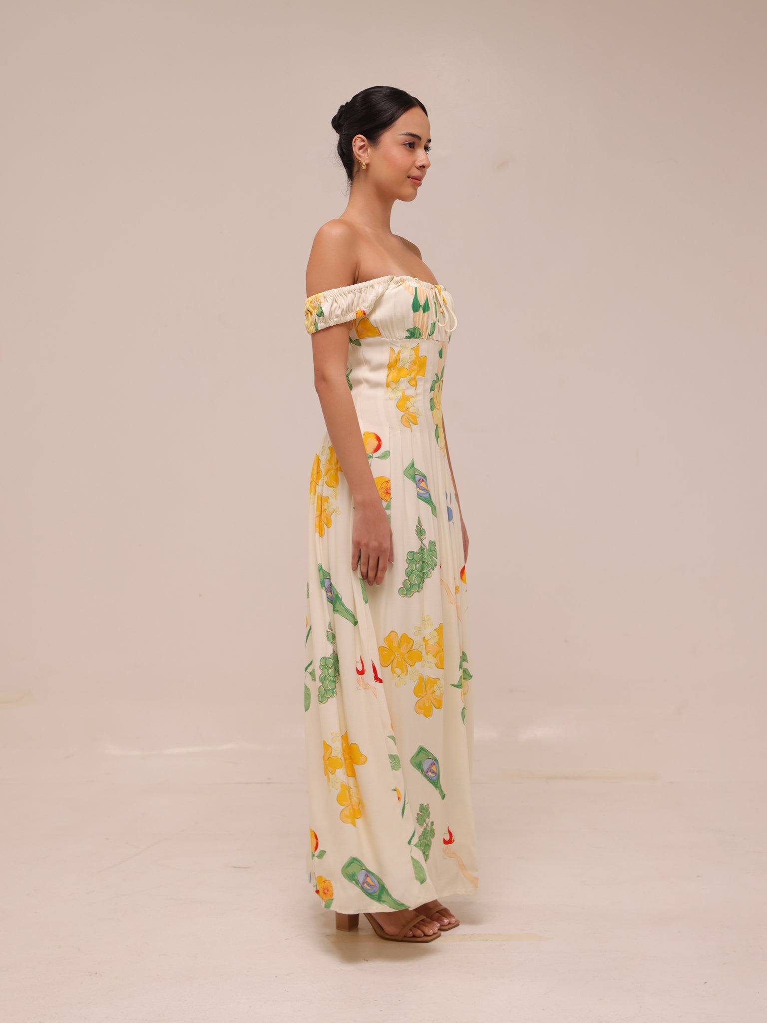Astoriya Off-Shoulder Printed Maxi Dress